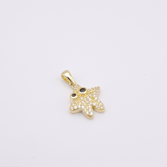 0.50 Ctw GRA Certified Moissanite Starfish Pendant Necklace – Yellow Gold Plated - Picture 6 of 14